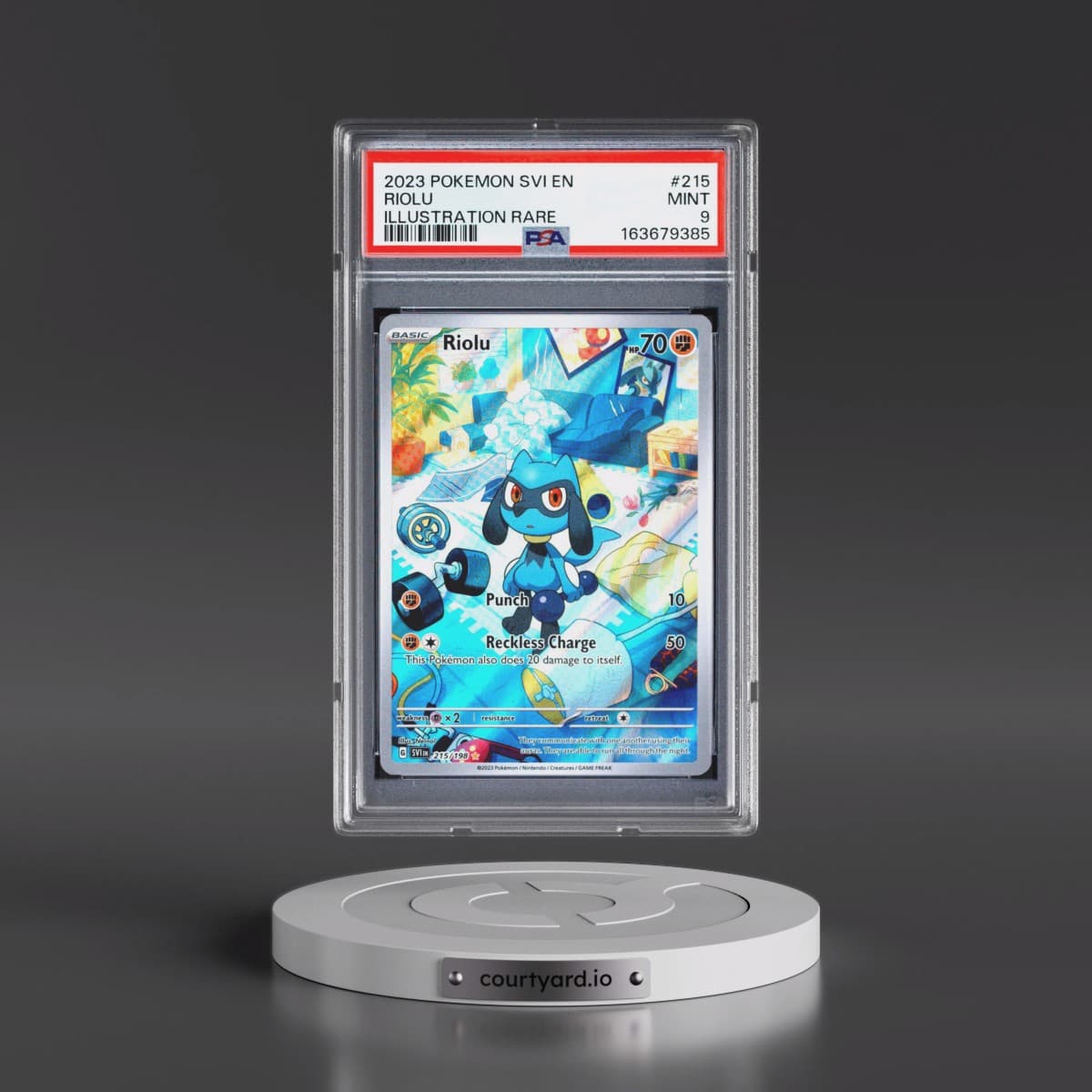 2023 Pokémon Svi EN-Scarlet & Violet #215 Riolu - Illustration Rare (PSA 9 MINT)