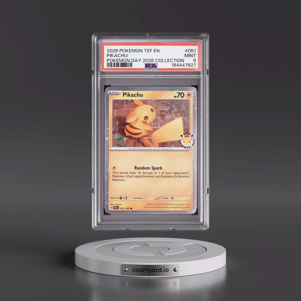 2026 Pokémon Tef EN-Temporal Forces #051 Pikachu - Pokemon Day 2026 Collection (PSA 9 MINT)