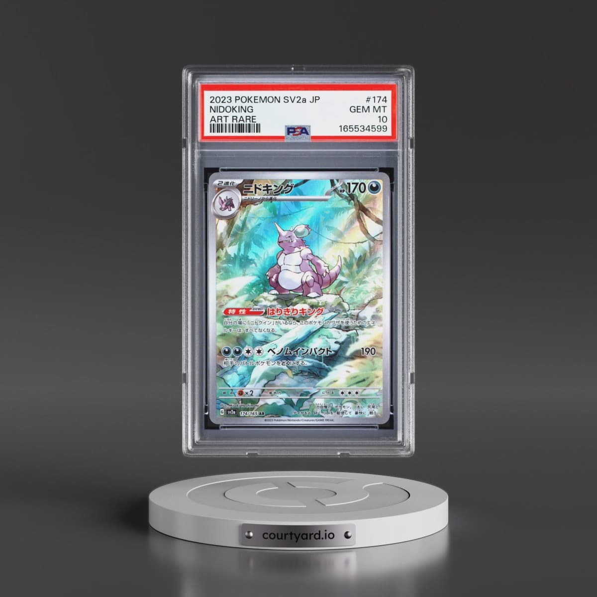 2023 Pokémon Sv2a-Pokémon Card 151 #174 Nidoking - Art Rare (PSA 10 GEM MINT)