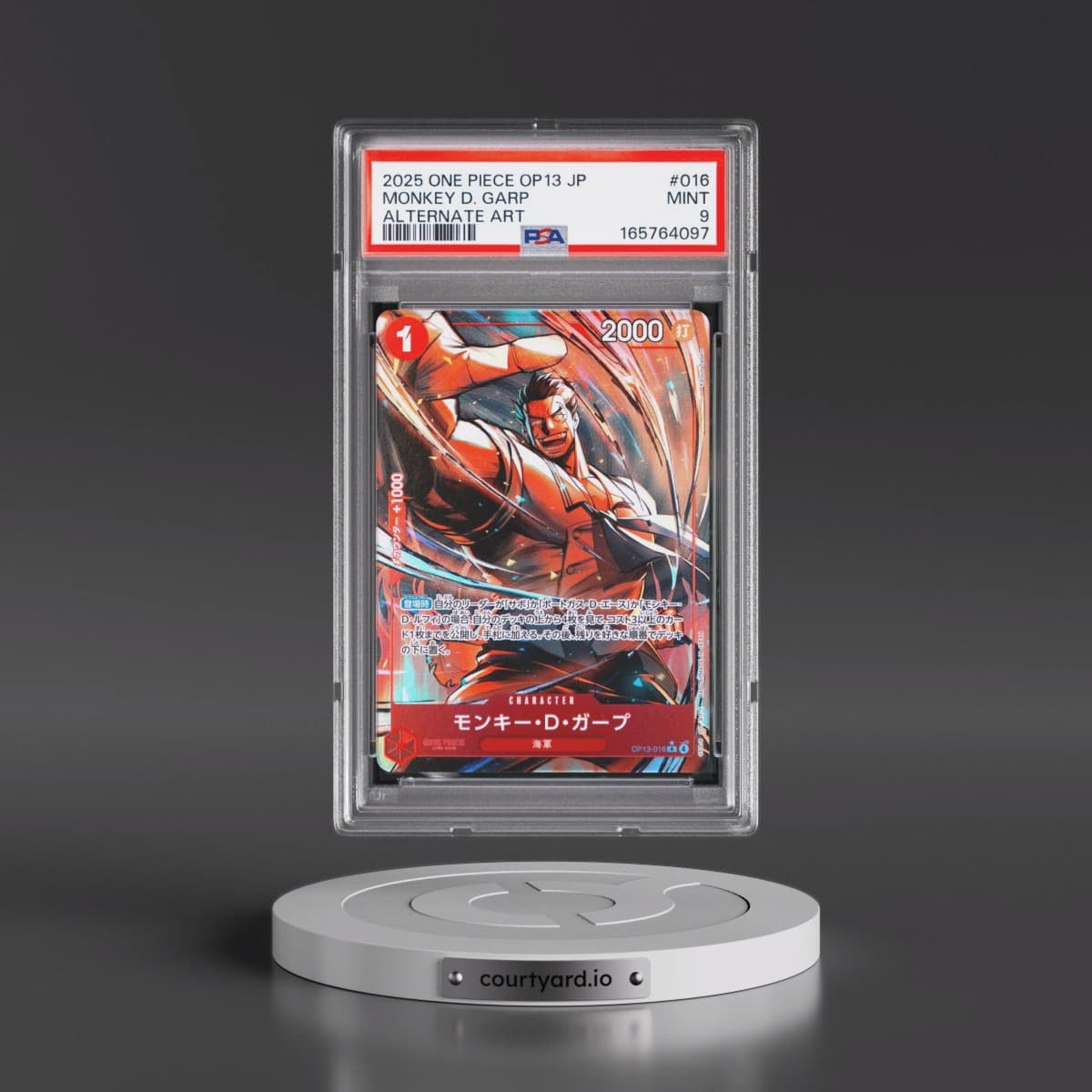 2025 One Piece Japanese OP13-Carrying on His Will #016 Monkey D. Garp - Alternate Art (PSA 9 MINT)