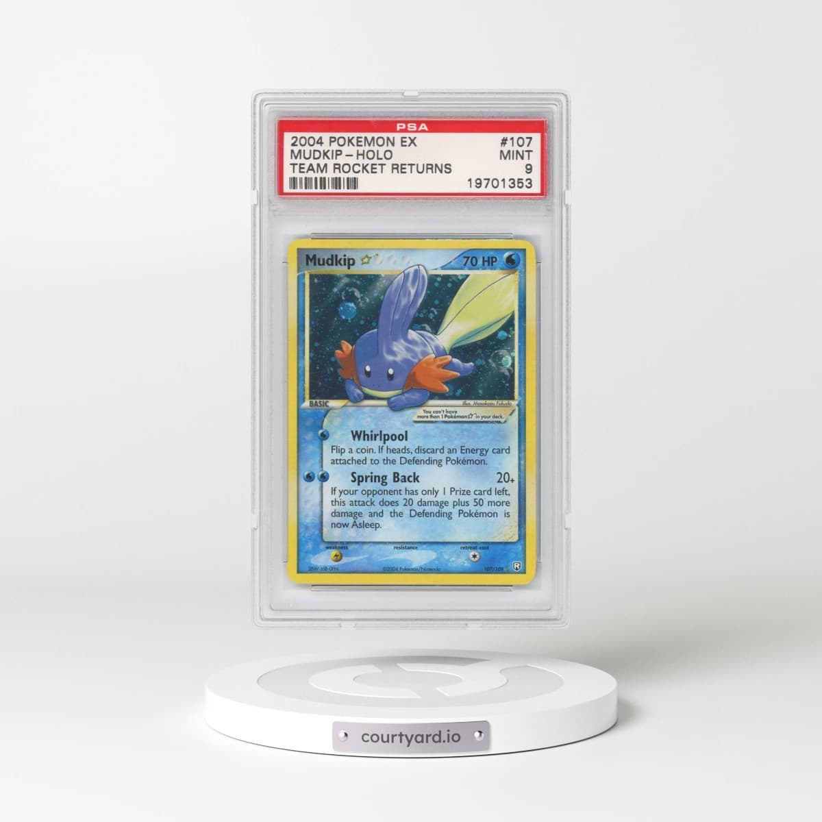 2004 Pokémon EX Team Rocket Returns #107 Mudkip - Holo Gold Star (PSA 9 MINT)