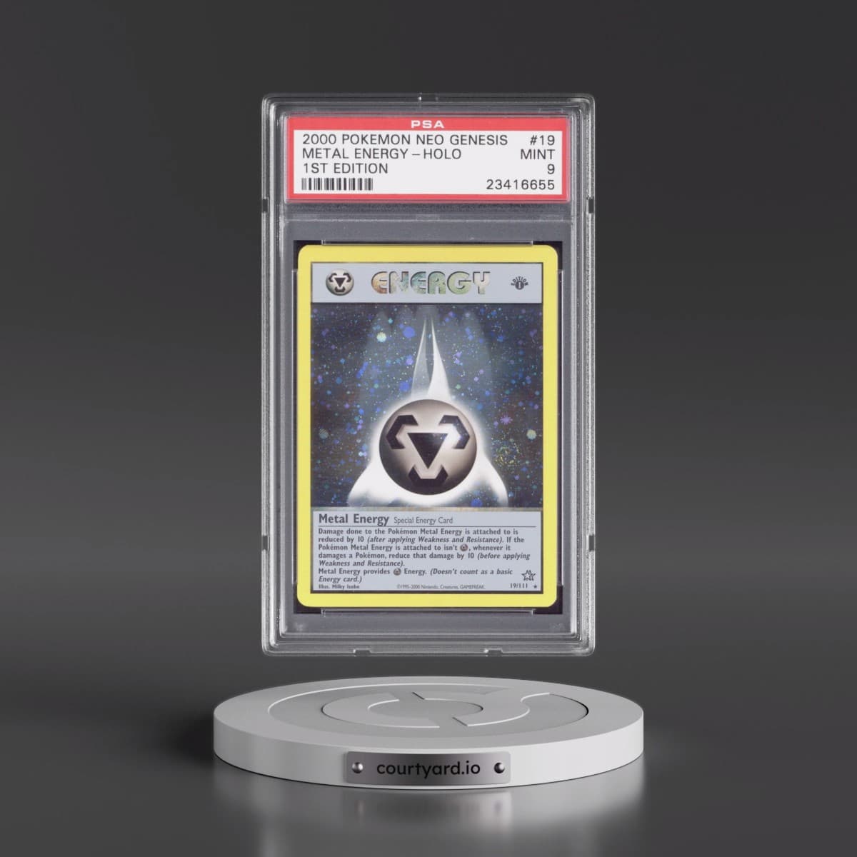 2000 Pokémon Neo Genesis #19 Metal Energy - 1st Edition Holo (PSA 9 MINT)