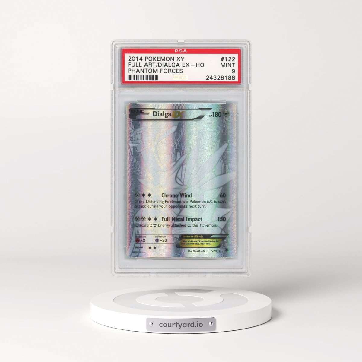 2014 Pokémon XY Phantom Forces #122 Dialga EX - Holo Full Art (PSA 9 MINT)