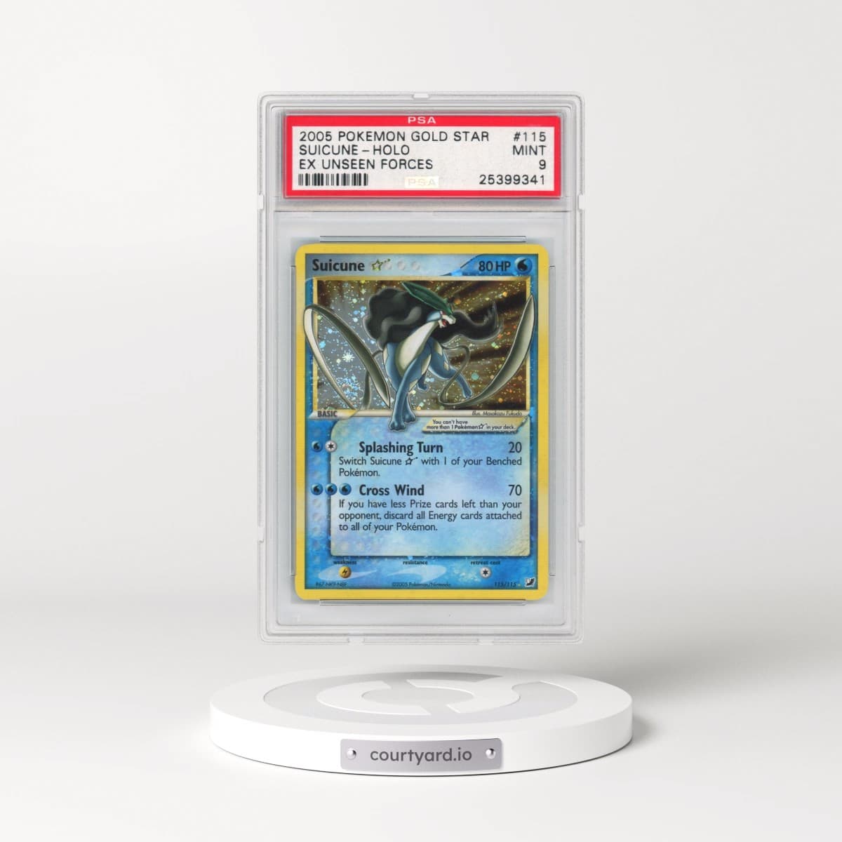 2005 Pokémon EX Unseen Forces #115 Suicune - Holo Gold Star (PSA 9 MINT)
