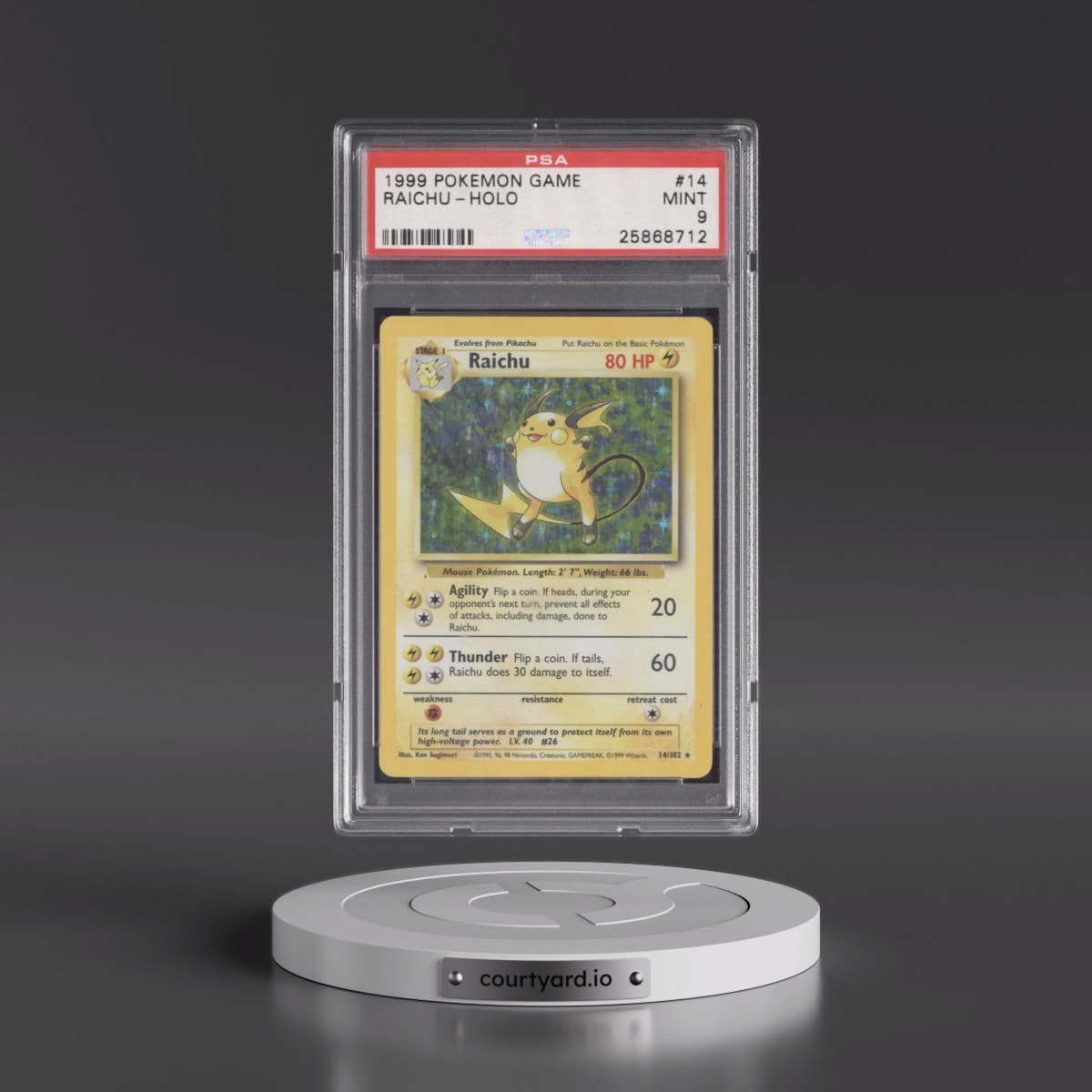 1999 Pokémon Game #14 Raichu - Holo (PSA 9 MINT)