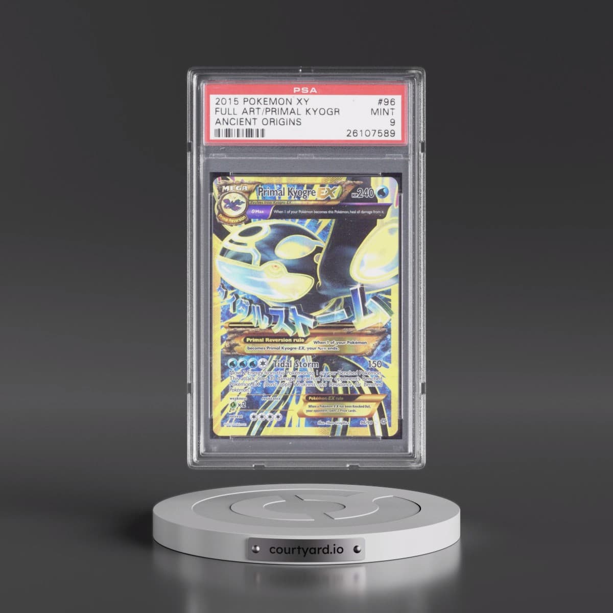 2015 Pokémon XY Ancient Origins #96 Primal Kyogre EX - Holo Full Art (PSA 9 MINT)