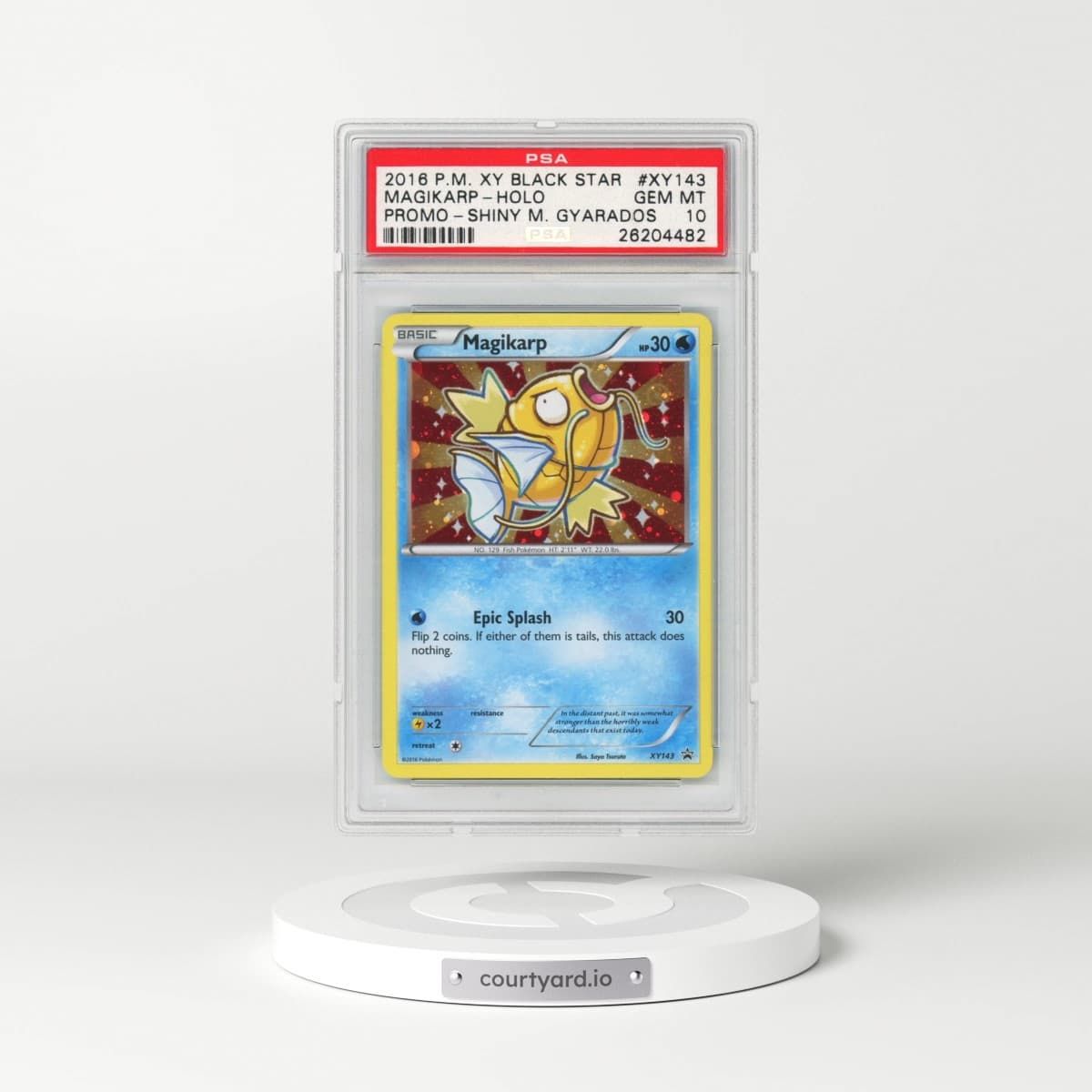 2016 Pokémon XY Black Star Promo #XY143 Magikarp - Holo Shiny Mega Gyarados (PSA 10 GEM MINT)