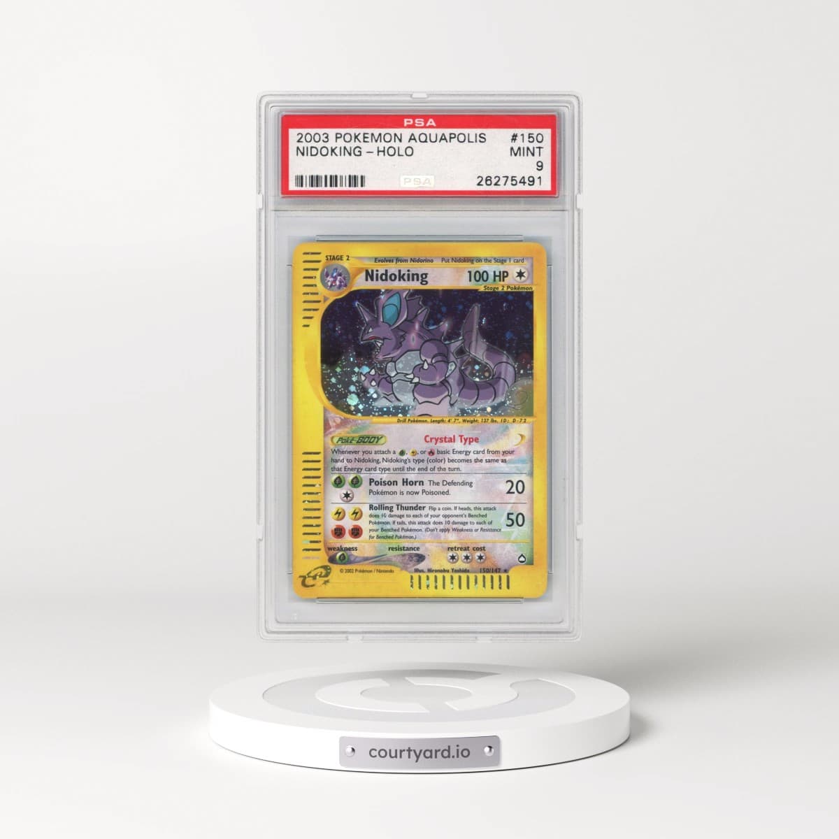 2003 Pokémon Aquapolis #150 Nidoking - Holo (PSA 9 MINT)
