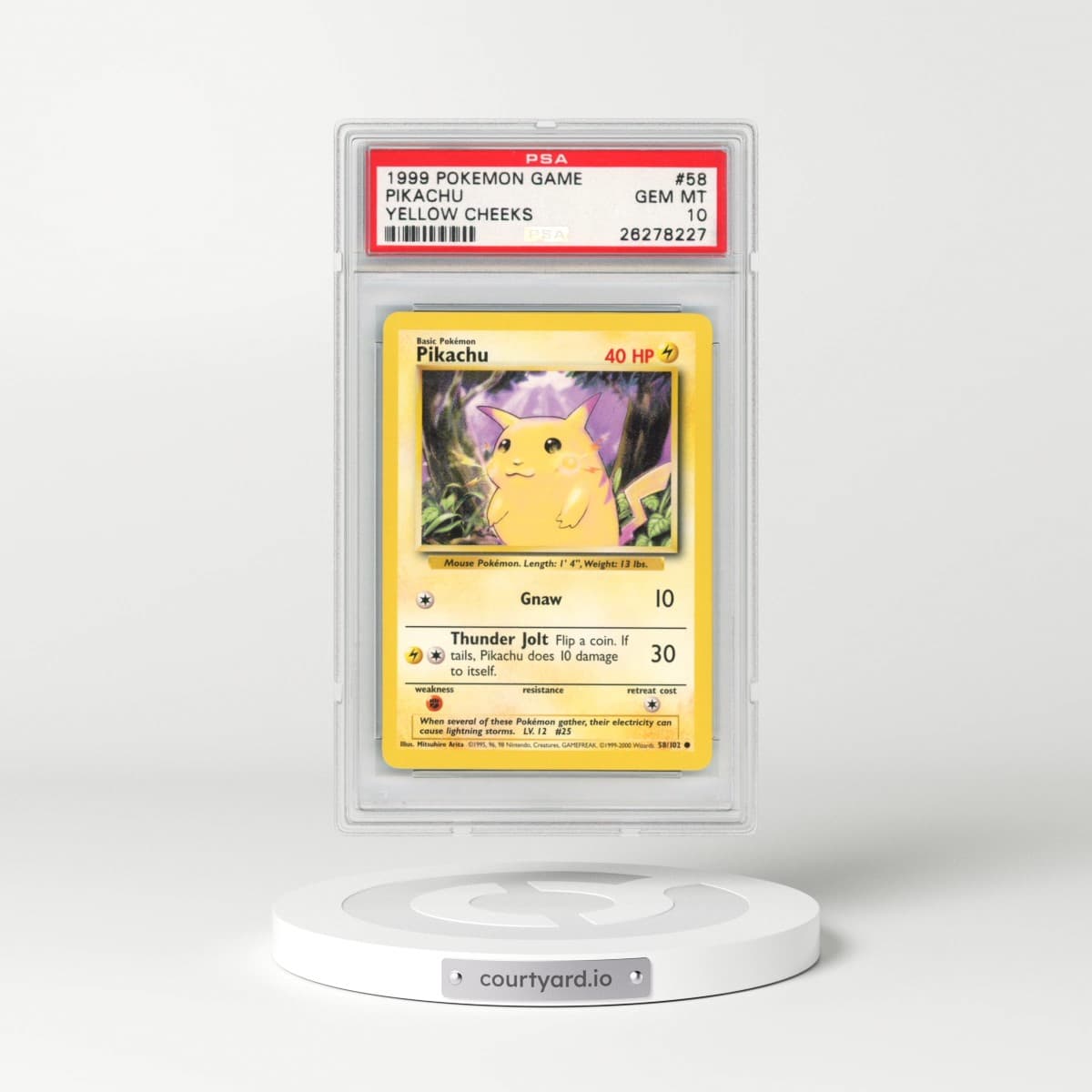 1999 Pokémon Game #58 Pikachu - Yellow Cheeks (PSA 10 GEM MINT)
