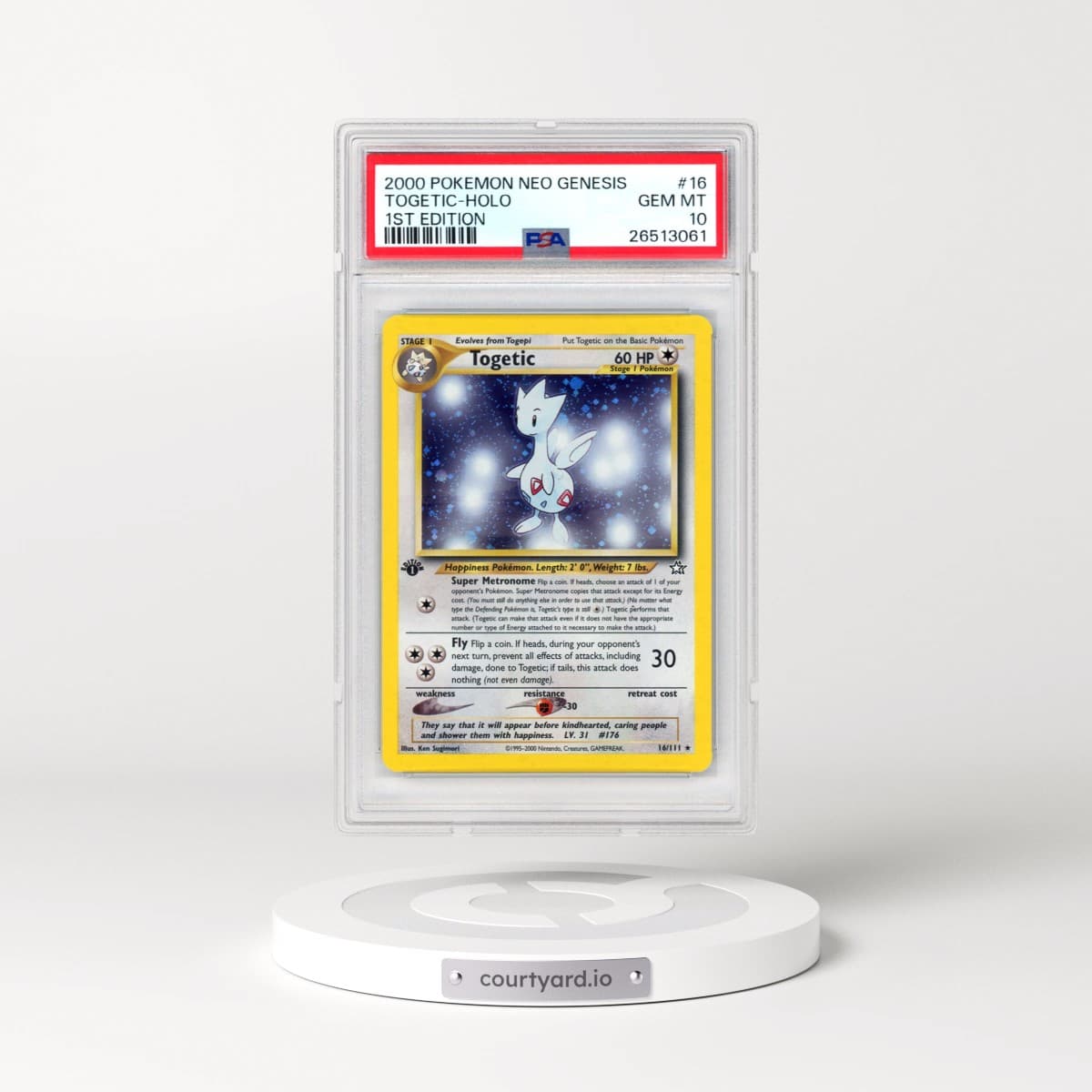 2000 Pokémon Neo Genesis #16 Togetic - 1st Edition Holo (PSA 10 GEM MINT)
