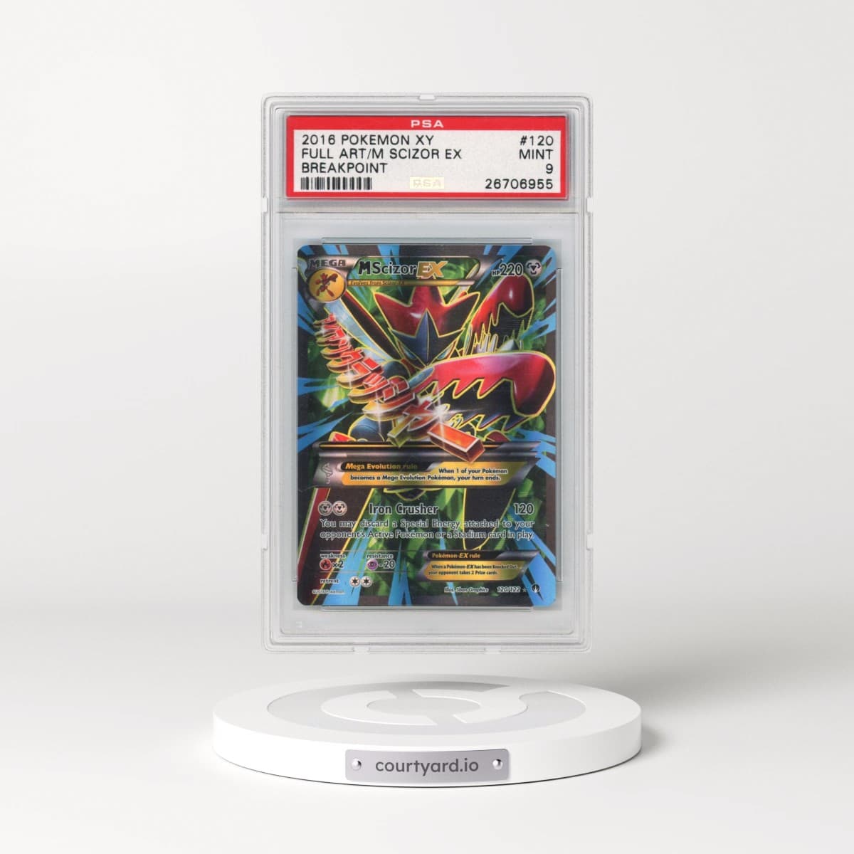 2016 Pokémon XY Breakpoint #120 M Scizor EX - Holo Full Art (PSA 9 MINT)