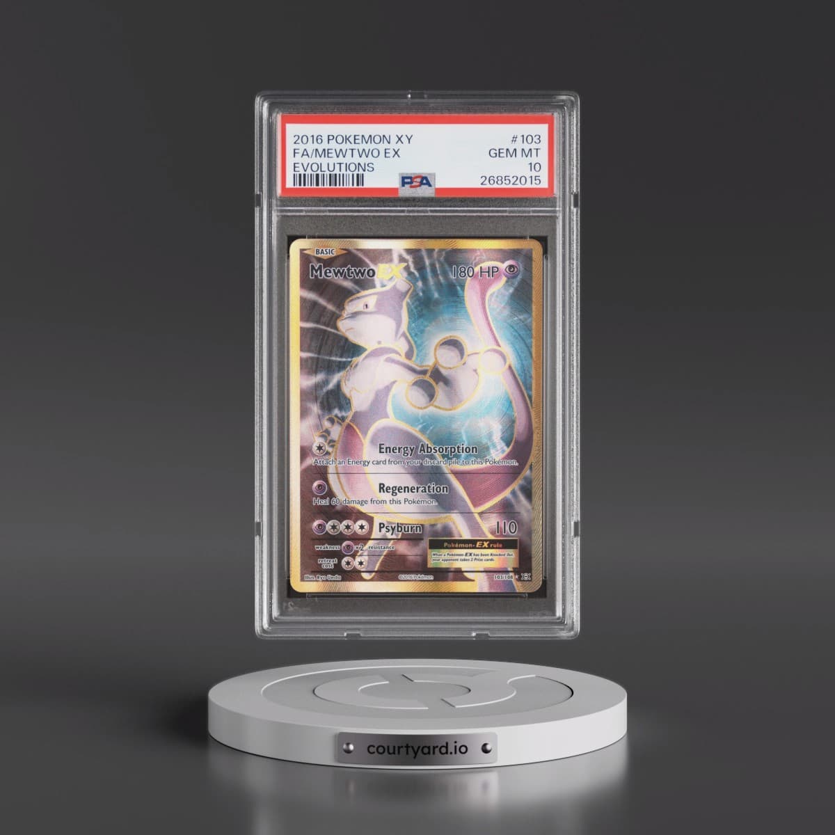 2016 Pokémon XY Evolutions #103 Mewtwo EX - Holo Full Art (PSA 10 GEM MINT)