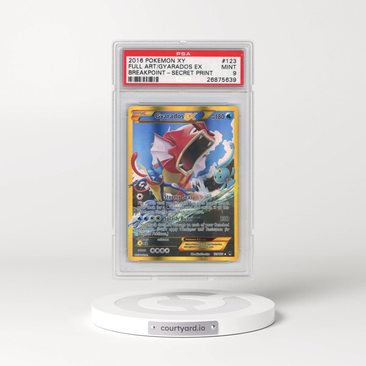 2016 Pokémon XY Breakpoint #123 Gyarados EX - Holo Full Art Secret (PSA 9 MINT)