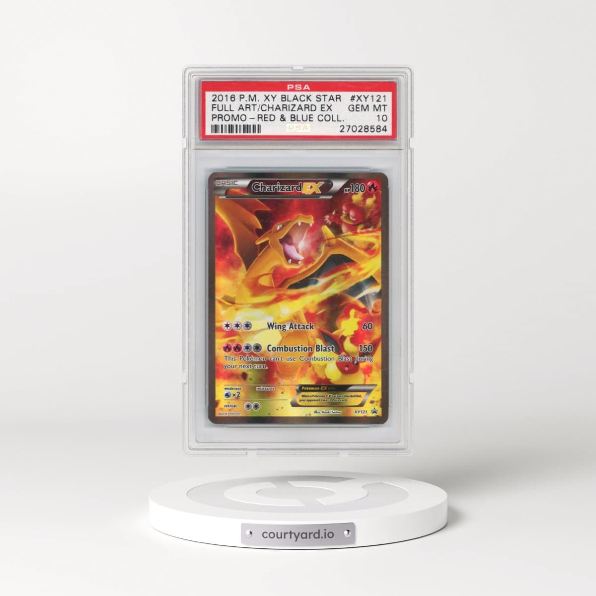 2016 Pokémon XY Black Star Promo #XY121 Charizard EX - Holo Full Art Red & Blue Collection (PSA 10 GEM MINT)