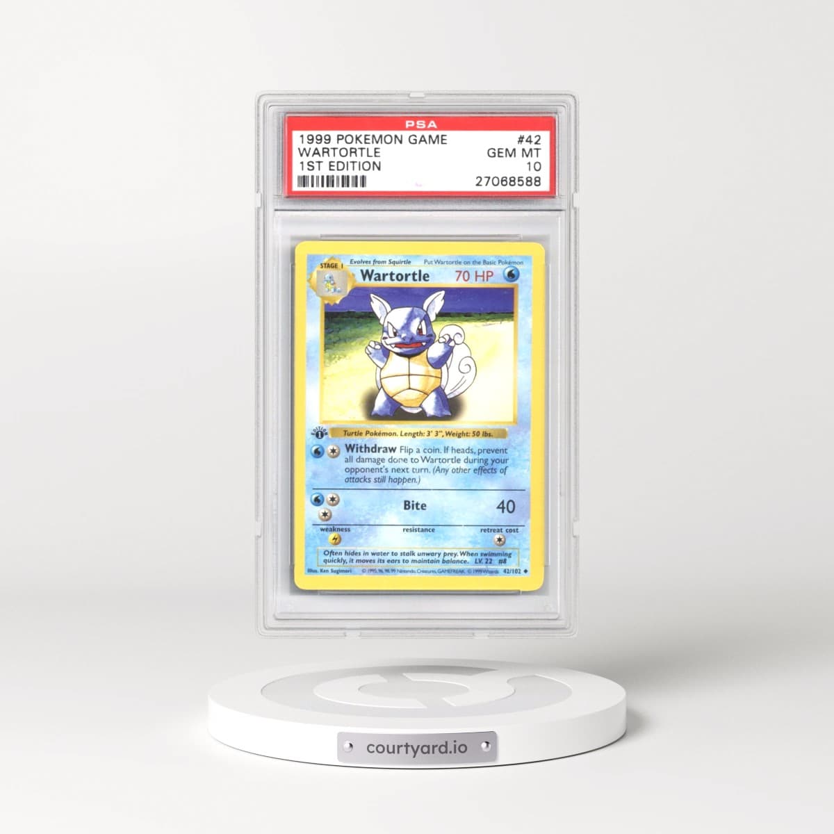 1999 Pokémon Game #42 Wartortle - 1st Edition (PSA 10 GEM MINT)