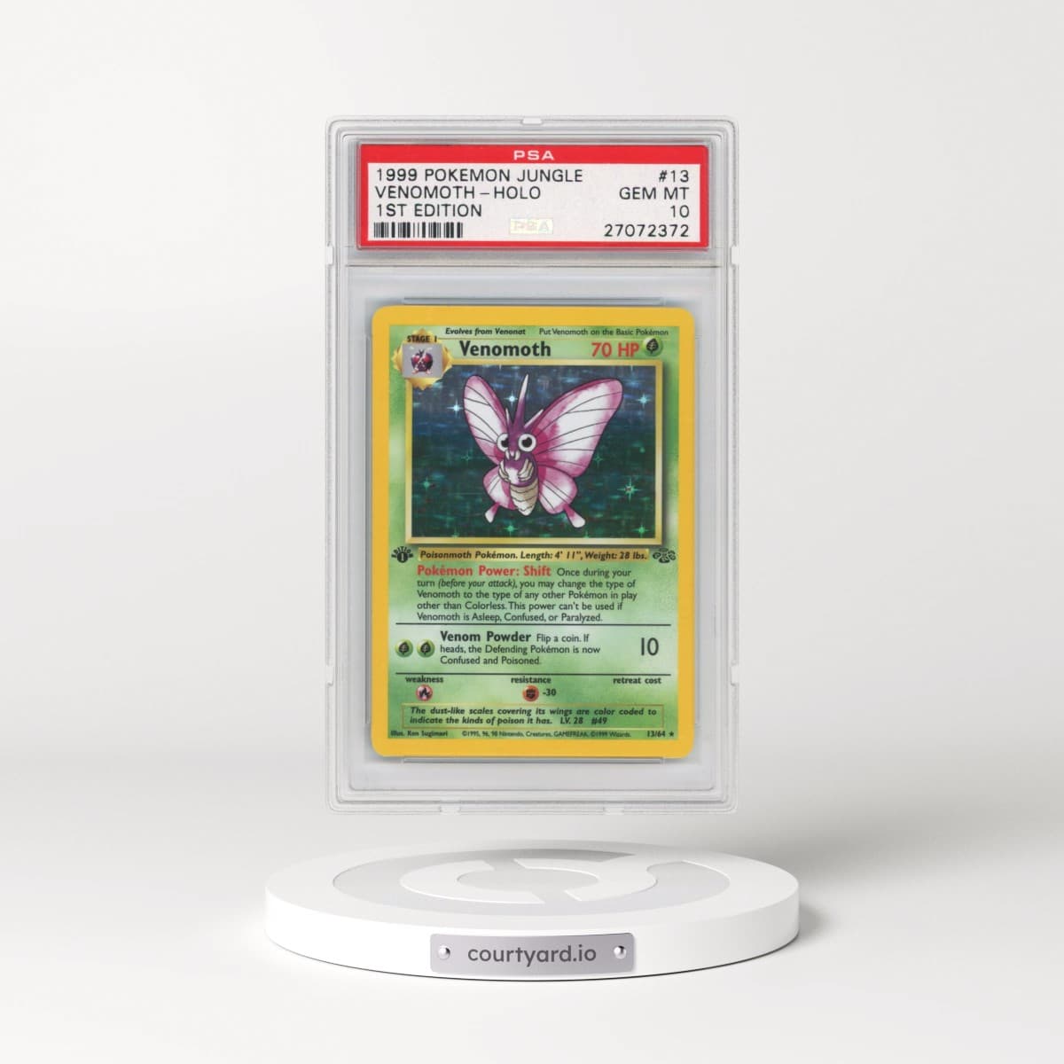 1999 Pokémon Jungle #13 Venomoth - 1st Edition Holo (PSA 10 GEM MINT)