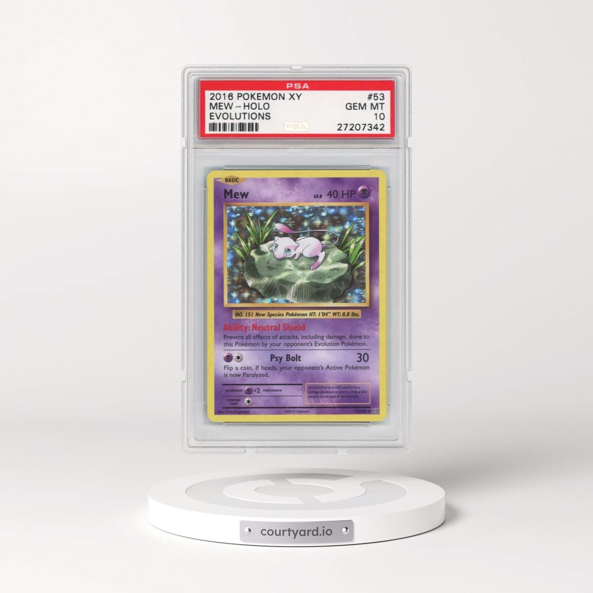 2016 Pokémon XY Evolutions #53 Mew - Holo (PSA 10 GEM MINT)