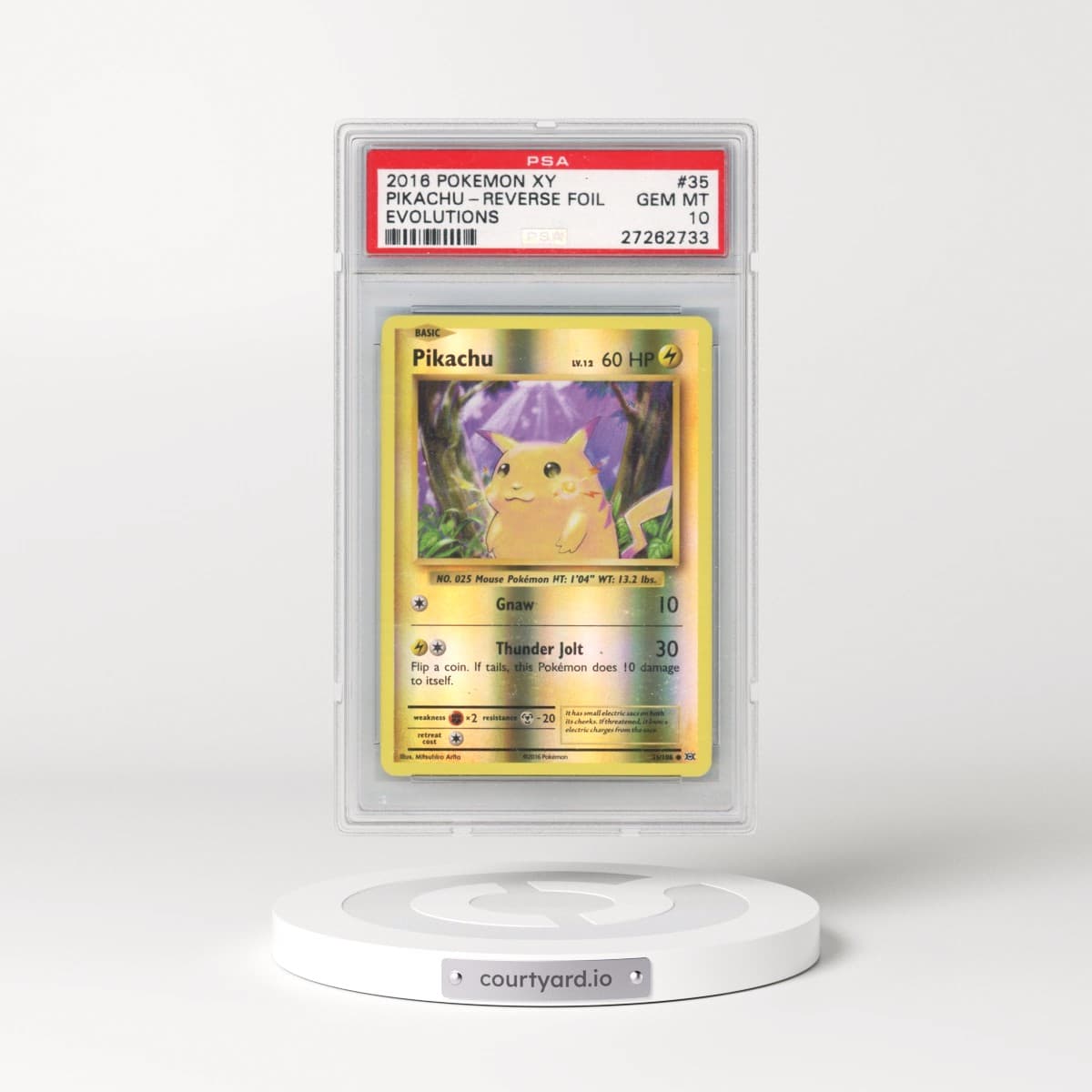 2016 Pokémon XY Evolutions #35 Pikachu - Reverse Foil (PSA 10 GEM MINT)