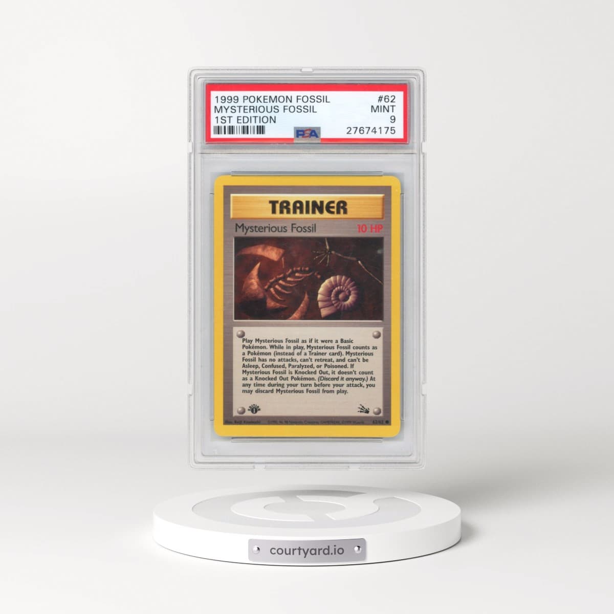 1999 Pokémon Fossil #62 Mysterious Fossil - 1st Edition (PSA 9 MINT)