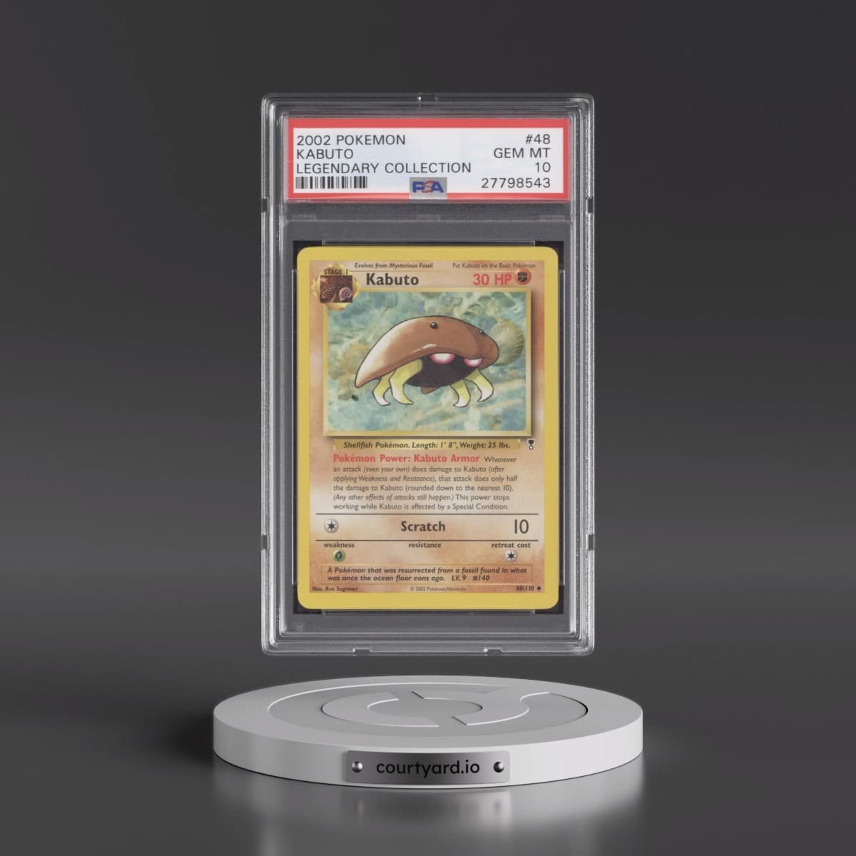 2002 Pokémon Legendary Collection #48 Kabuto (PSA 10 GEM MINT)