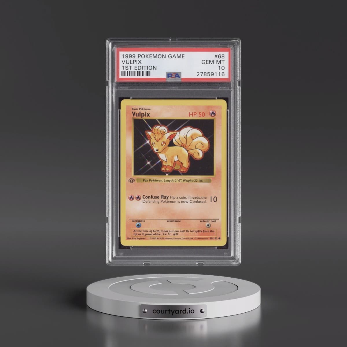 1999 Pokémon Game #68 Vulpix - 1st Edition (PSA 10 GEM MINT)