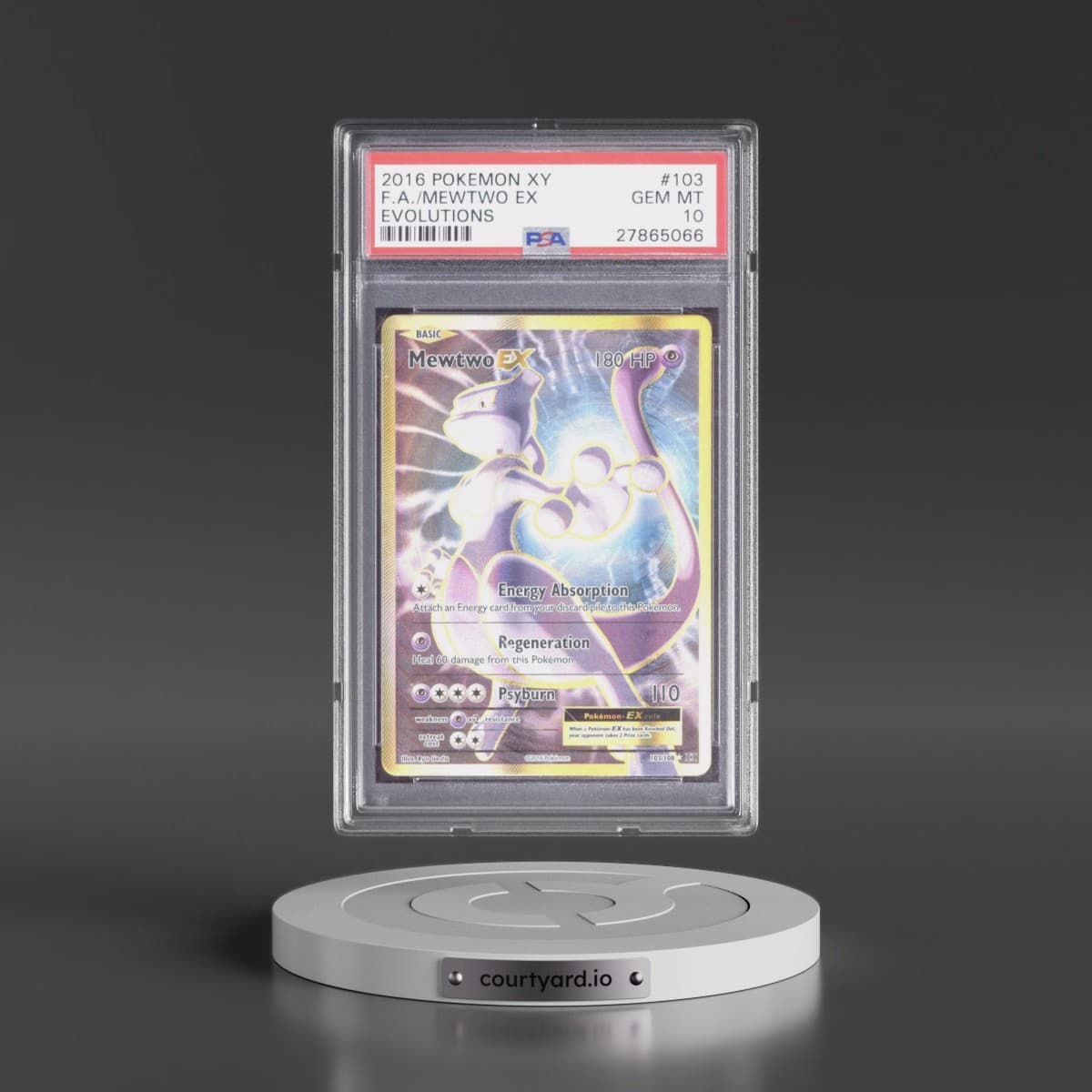 2016 Pokémon XY Evolutions #103 Mewtwo EX - Holo Full Art (PSA 10 GEM MINT)
