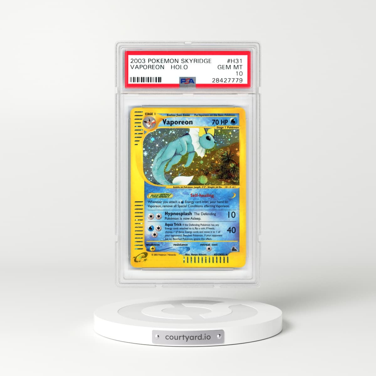 2003 Skyridge #H31 Vaporeon - Holo (PSA 10 GEM MINT)