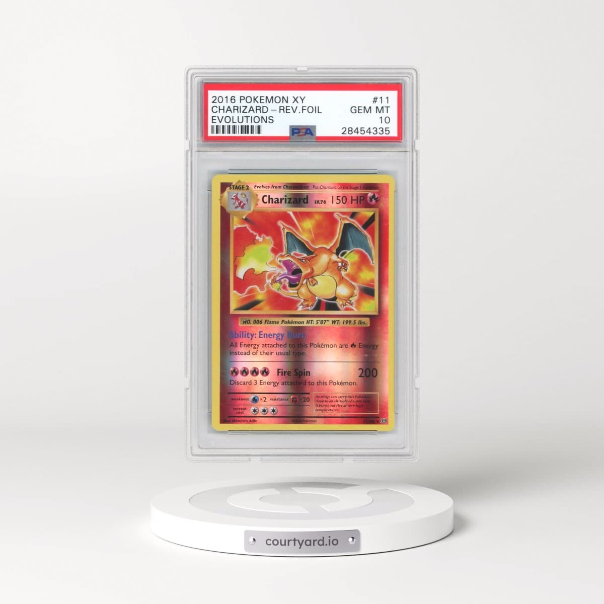2016 Pokémon XY Evolutions #11 Charizard - Reverse Foil (PSA 10 GEM MINT)