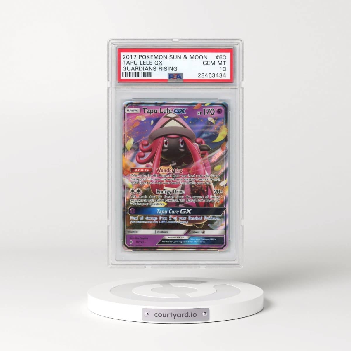 2017 Pokémon Sun & Moon Guardians Rising #60 Tapu Lele GX - Holo (PSA 10 GEM MINT)