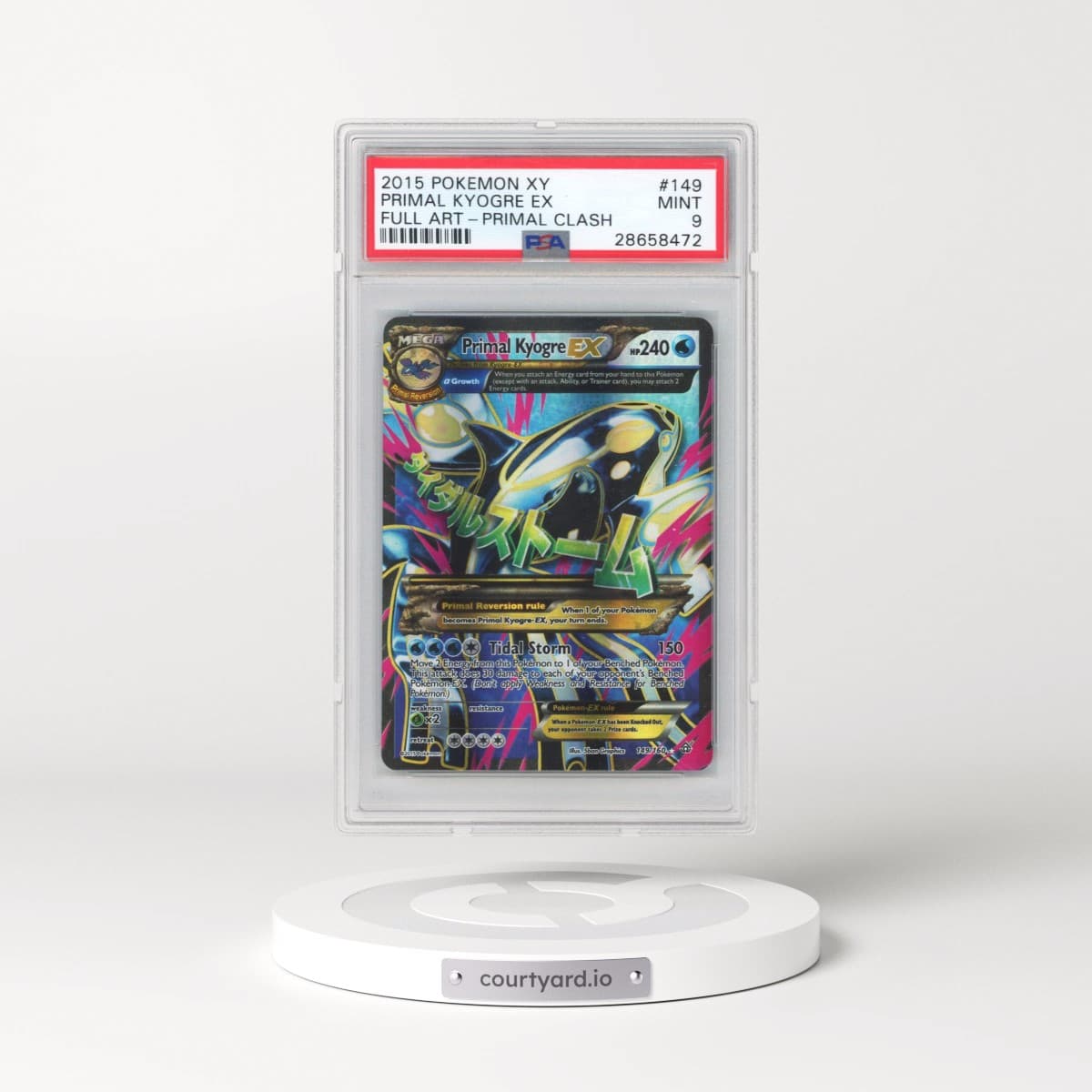 2015 Pokémon XY Primal Clash #149 Primal Kyogre EX - Holo Full Art (PSA 9 MINT)
