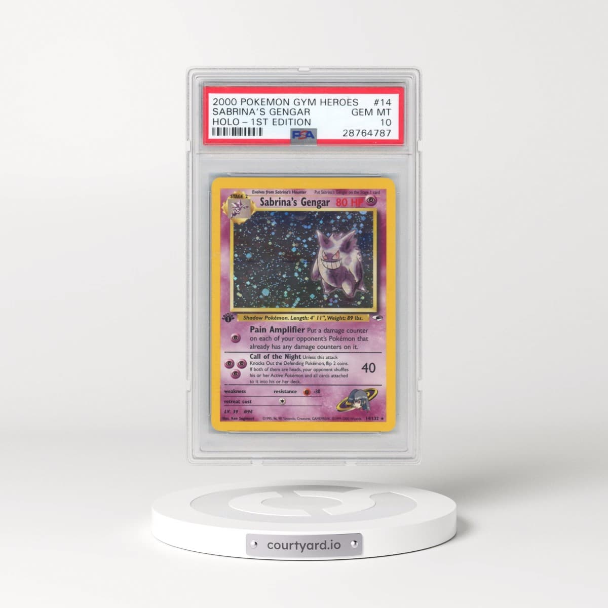 2000 Pokémon Gym Heroes #14 Sabrina's Gengar - 1st Edition Holo (PSA 10 GEM MINT)