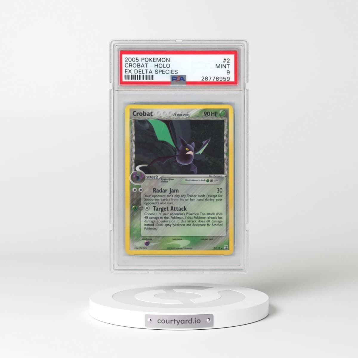 2005 Pokémon EX Delta Species #2 Crobat - Holo (PSA 9 MINT)