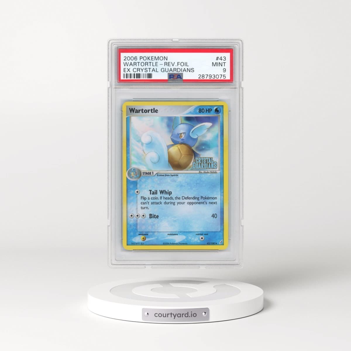 2006 Pokémon EX Crystal Guardians #43 Wartortle - Reverse Foil (PSA 9 MINT)