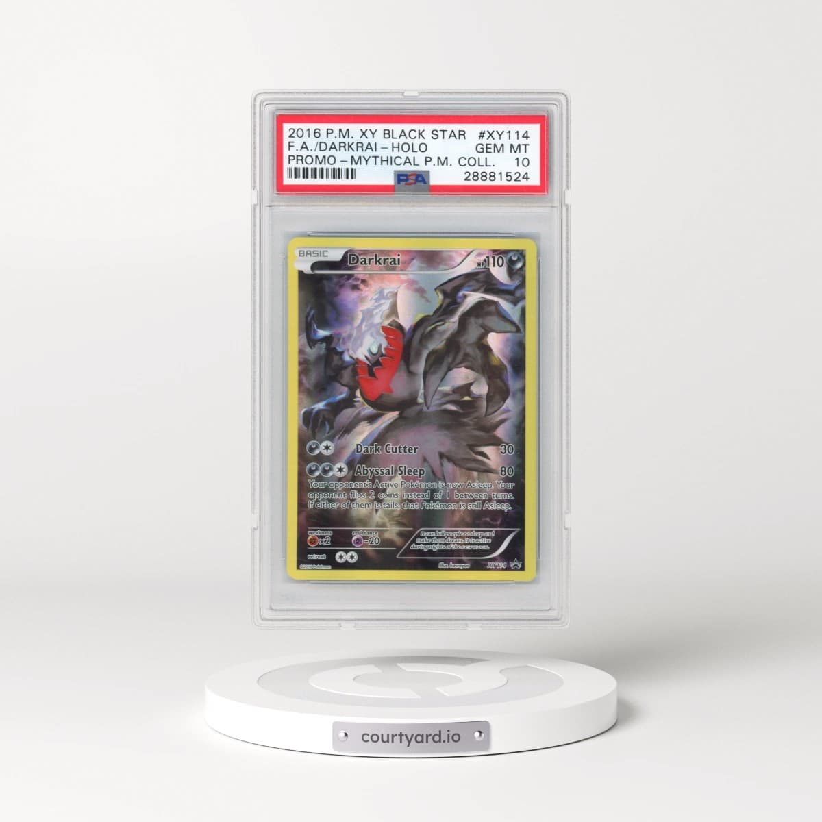 2016 Pokémon XY Black Star Promo #XY114 Darkrai - Full Art Mythical Pokemon Collection (PSA 10 GEM MINT)