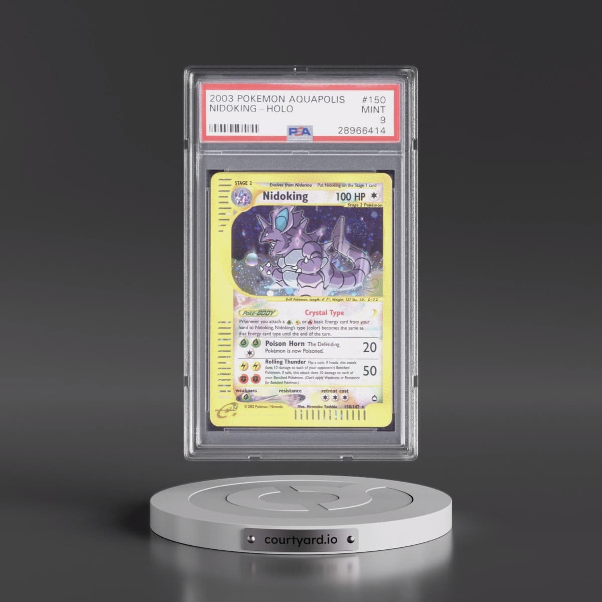 2003 Pokémon Aquapolis #150 Nidoking - Holo (PSA 9 MINT)
