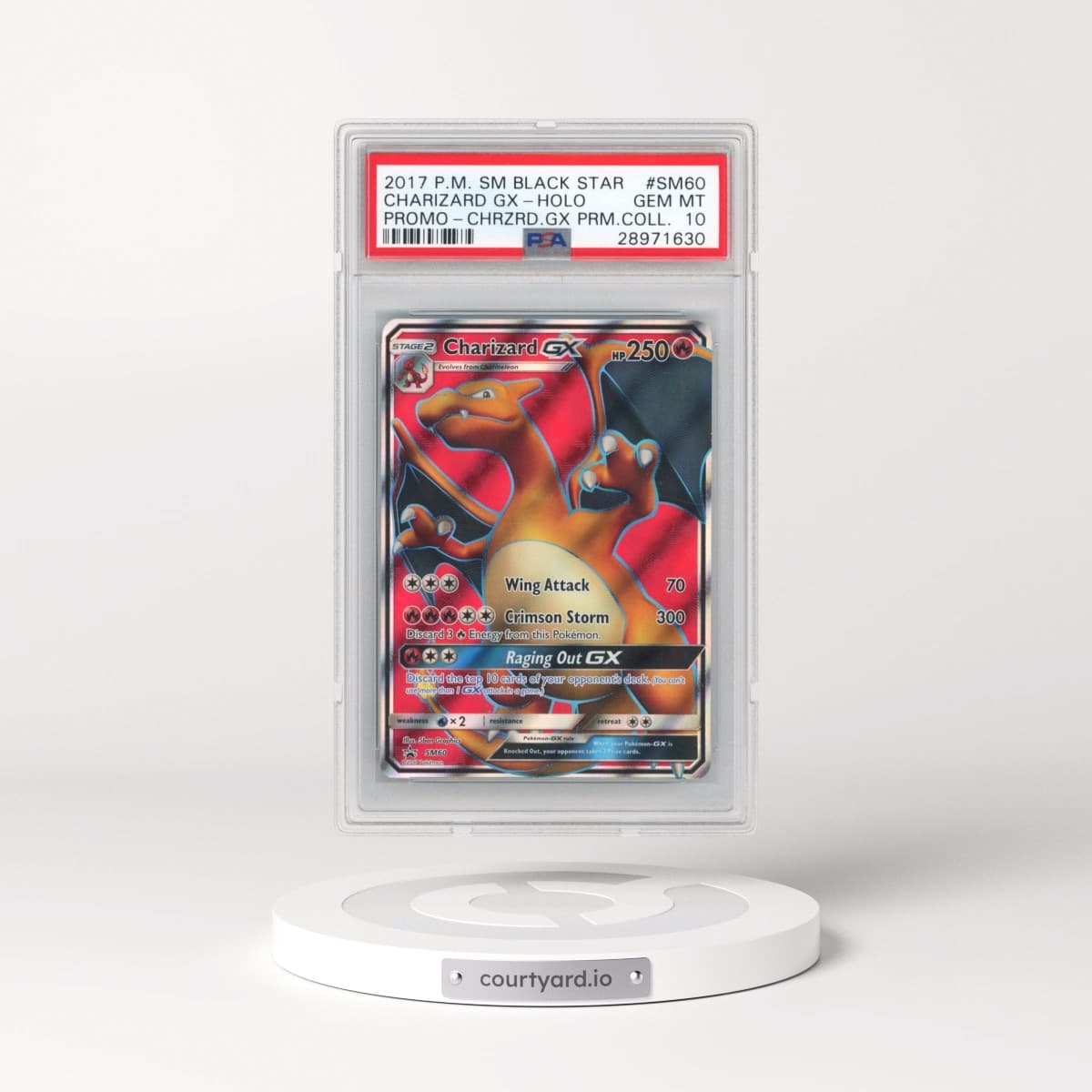 2017 Pokémon SM Black Star Promo #SM60 Charizard GX - Holo Full Art Charizard GX Premium Collection (PSA 10 GEM MINT)