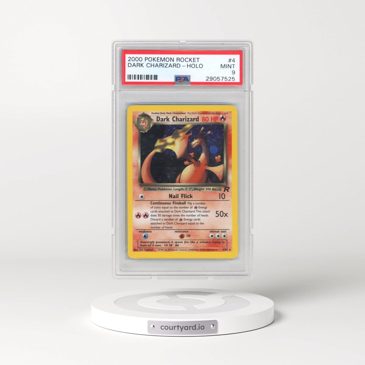 2000 Pokémon Rocket #4 Dark Charizard - Holo (PSA 9 MINT)