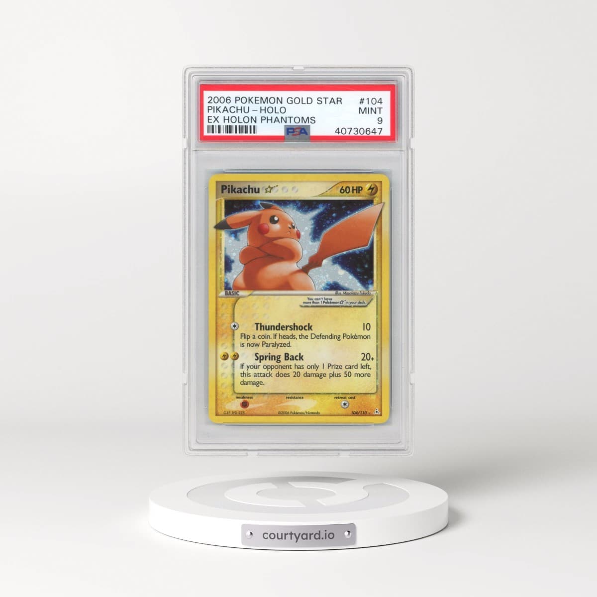 2006 Pokémon EX Holon Phantoms #104 Pikachu - Holo Gold Star (PSA 9 MINT)