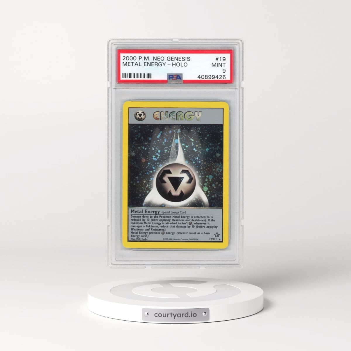 2000 Pokémon Neo Genesis #19 Metal Energy - Holo (PSA 9 MINT)