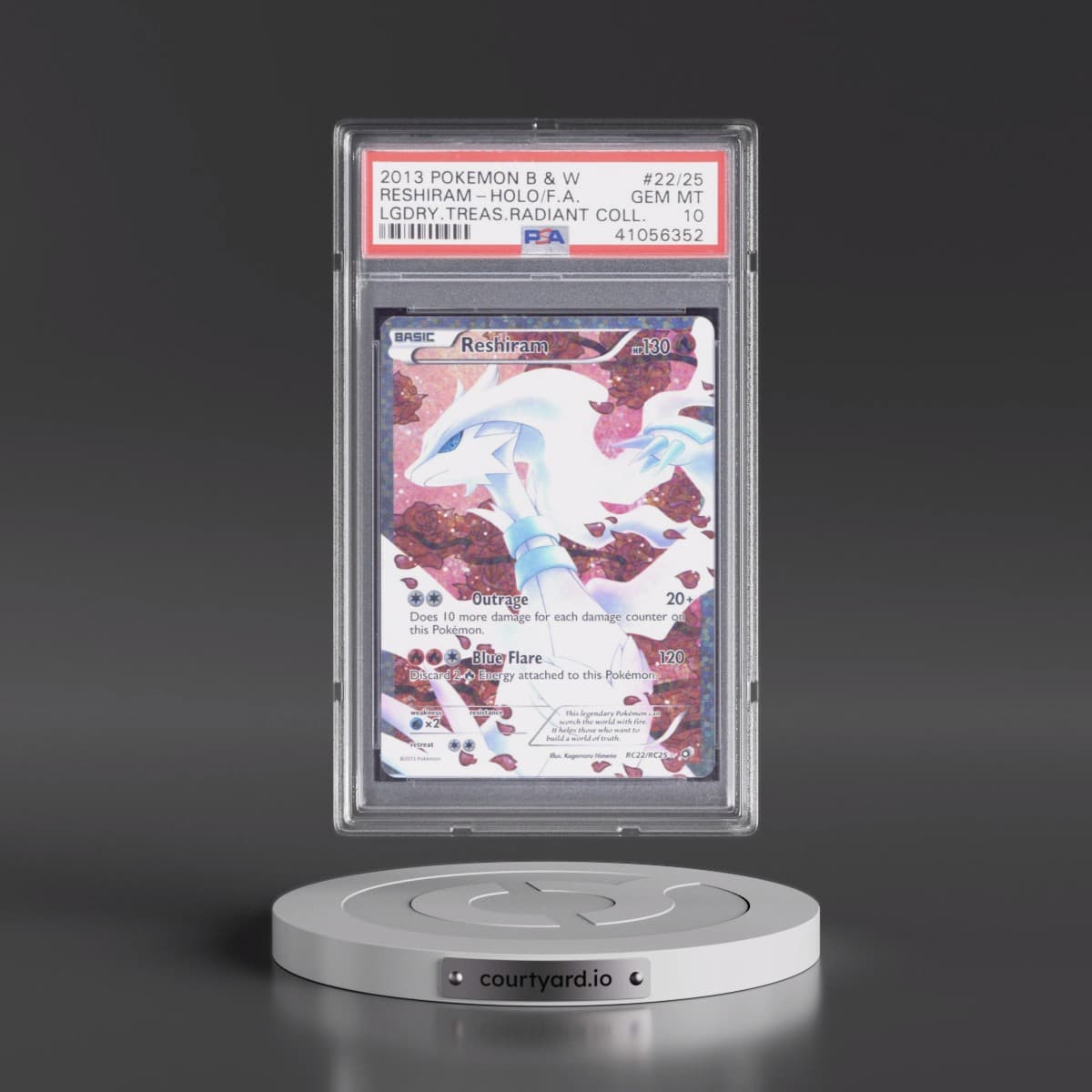2013 Pokémon Black & White Legendary Treasures Radiant Collection #RC22 Reshiram - Full Art (PSA 10 GEM MINT)