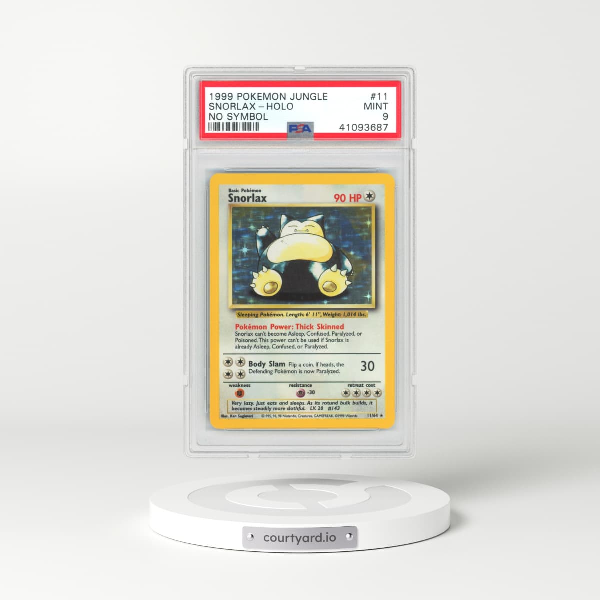 1999 Jungle #11 Snorlax - Holo No Symbol (PSA 9 MINT)