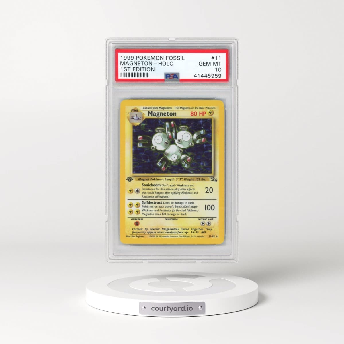 1999 Pokémon Fossil #11 Magneton - 1st Edition Holo (PSA 10 GEM MINT)