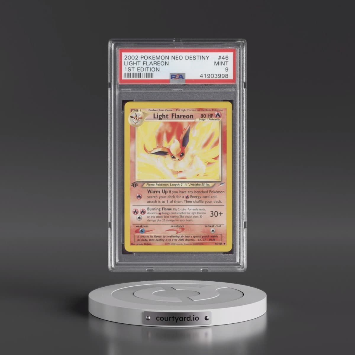 2002 Pokémon Neo Destiny #46 Light Flareon - 1st Edition (PSA 9 MINT)
