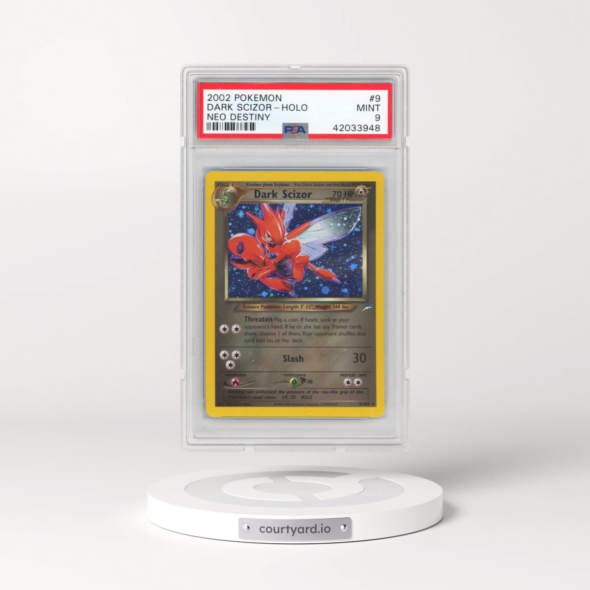 2002 Pokémon Neo Destiny #9 Dark Scizor - Holo (PSA 9 MINT)