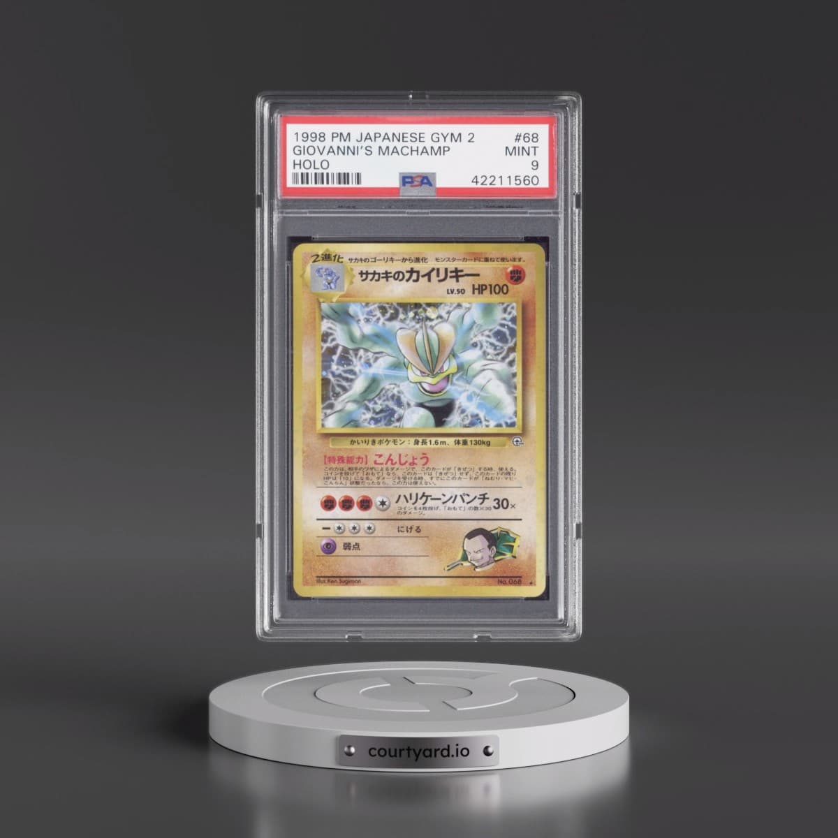 1999 Pokémon Gym 2 #68 Giovanni's Machamp - Holo (PSA 9 MINT)
