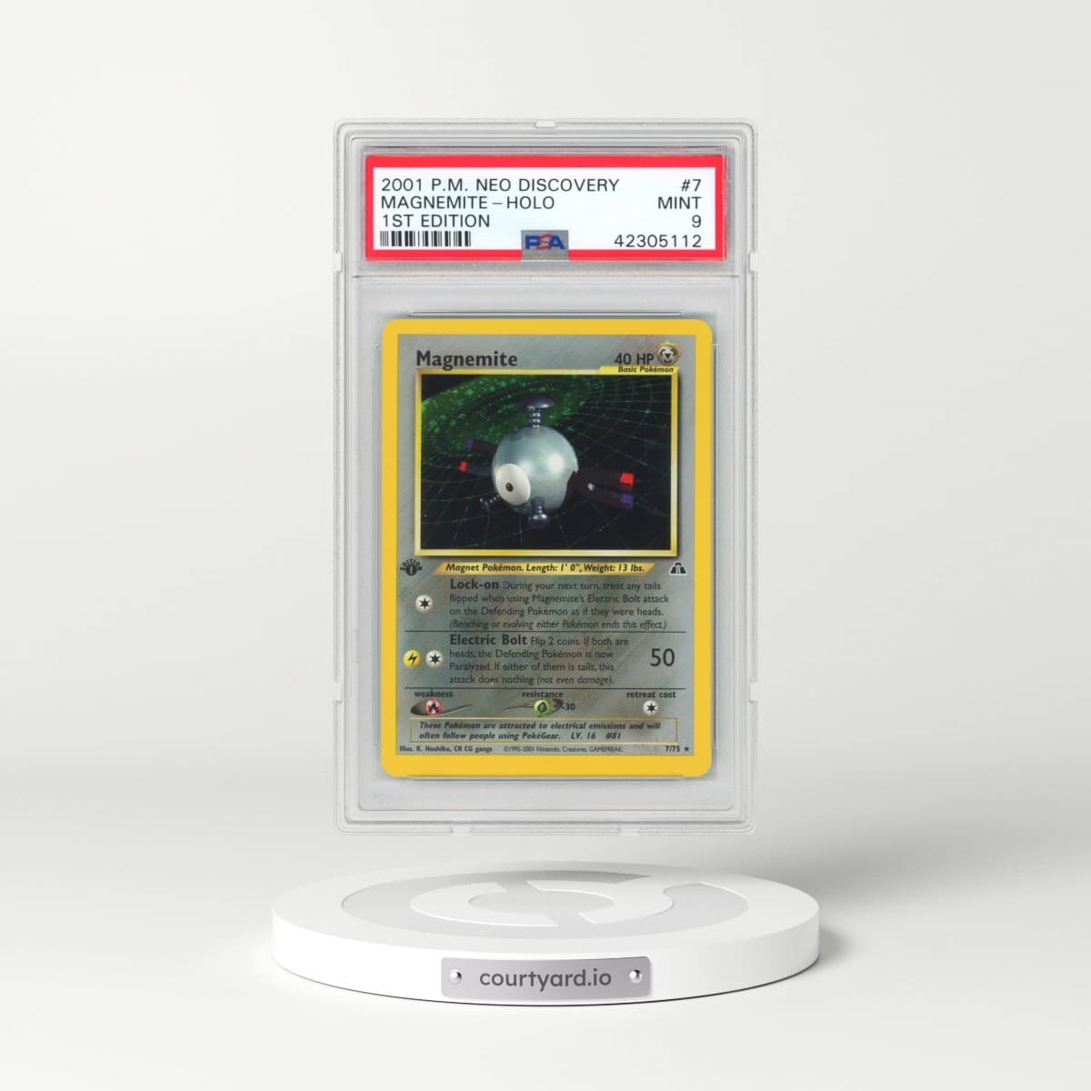 2001 Pokémon Neo Discovery #7 Magnemite - 1st Edition Holo (PSA 9 MINT)