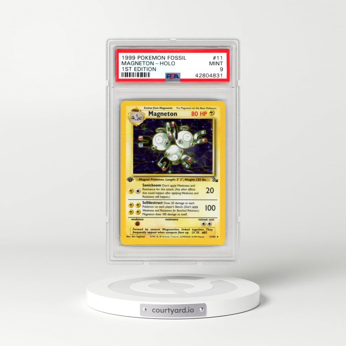 1999 Pokémon Fossil #11 Magneton - 1st Edition Holo (PSA 9 MINT)