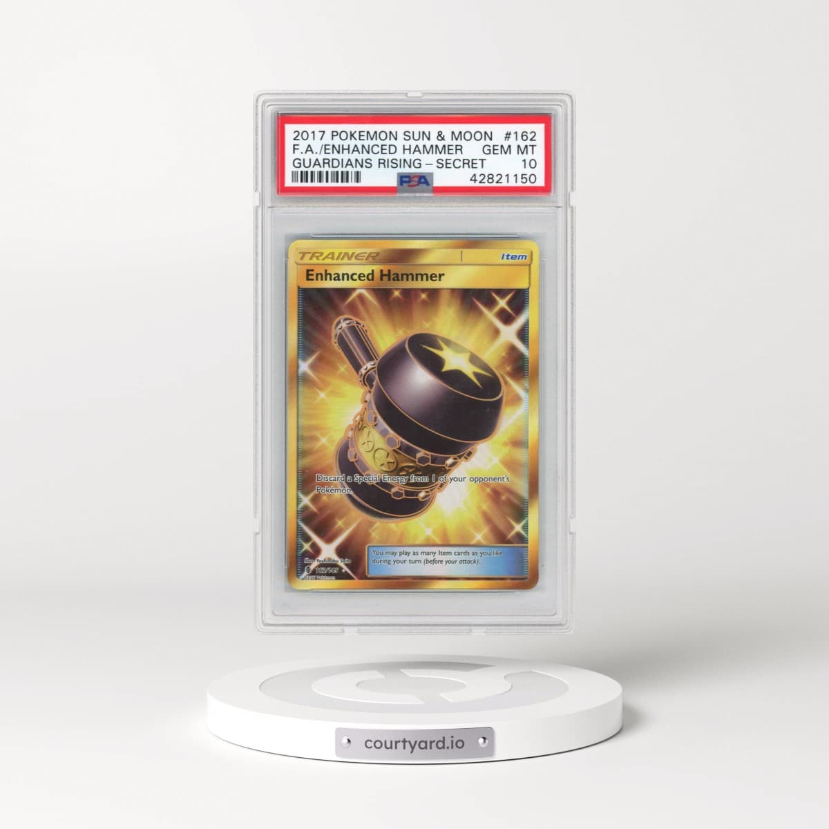2017 Pokémon Sun & Moon Guardians Rising #162 Enhanced Hammer - Full Art Secret (PSA 10 GEM MINT)