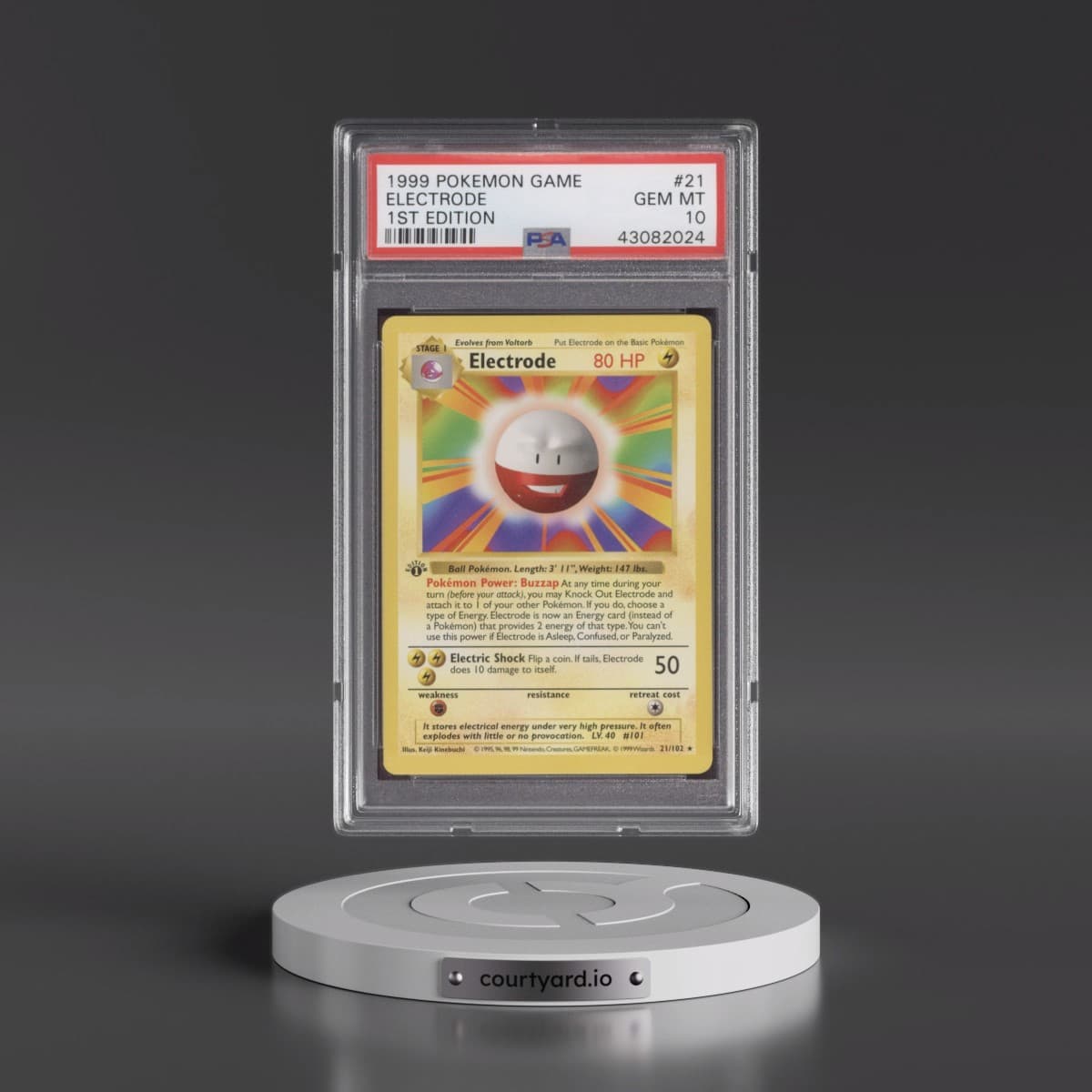 1999 Pokémon Game #21 Electrode - 1st Edition (PSA 10 GEM MINT)