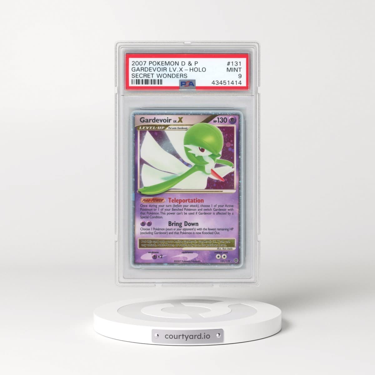 2007 Pokémon Diamond & Pearl Secret Wonders #131 Gardevoir LV.X - Holo (PSA 9 MINT)